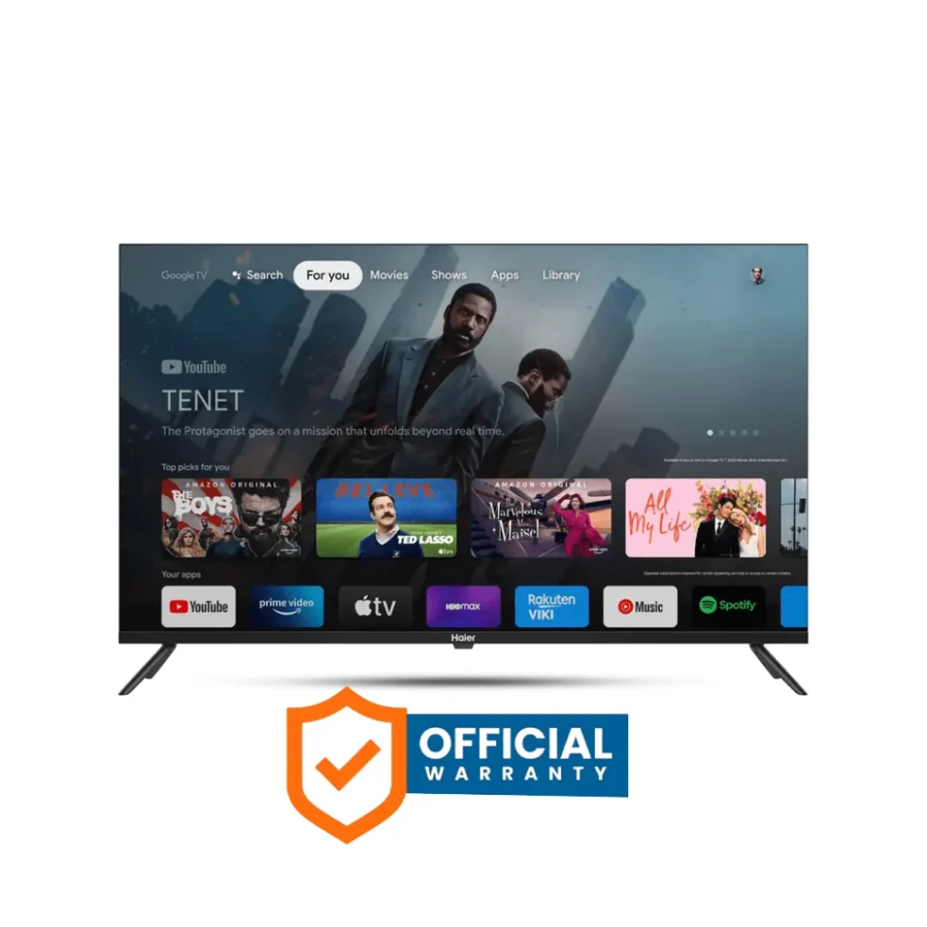 Haier 43″ Bezel Less FHD Google Smart TV H43K800FX